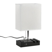 Bedroom Table Lamp with USB-A/C Ports and 2 Phone Stands