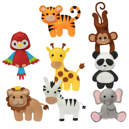 Zoo Felt Animal Sewing Kit for Beginners, 6-Piece Set 1