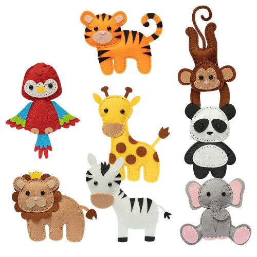 Zoo Felt Animal Sewing Kit for Beginners, 6-Piece Set 2