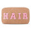 Preppy makeup bag chenille letter plush camel 2