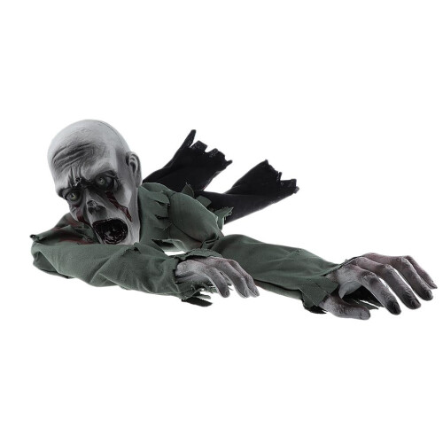 Bald crawling zombie decor prop for haunted house bar