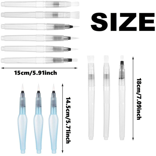 Watercolor Brush Pen Set Refillable 12 pcs 2