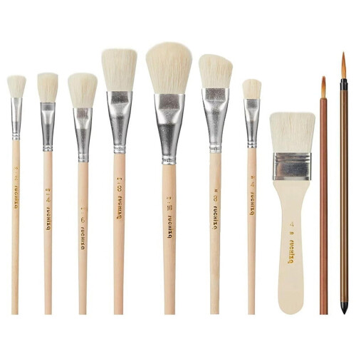 Acrylic Mop Brush Glaze Brush Set 10 Pieces