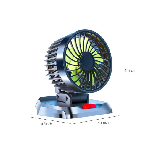 Hengsof Car Fan USB Portable Dual-Head 3-Speed 2