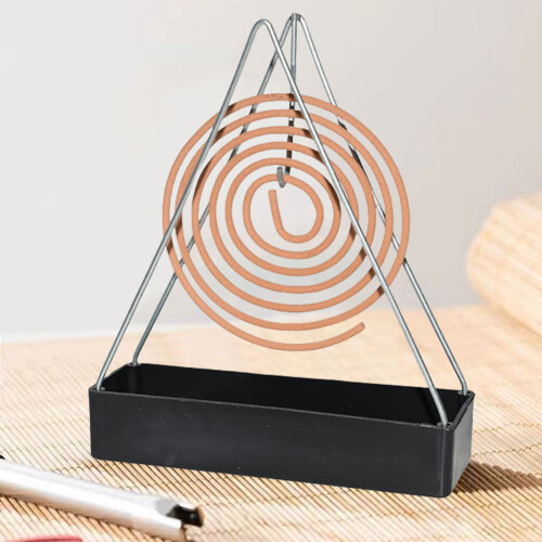 Iron Mosquito Coil Holder with Handle Black 2