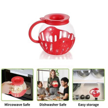 Microwave Popcorn Maker Bucket Microwave Bowl Machine Safe Silicone Lid Popcorn Maker Red