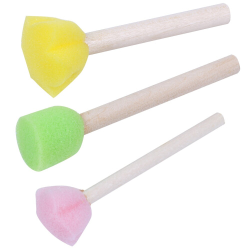 Sponge Paint Brushes Wooden Handle 10 pcs 1