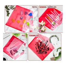 12Pcs Plastic Document Envelopes with Snap Closure for A4 Size Documents, Polyethylene Folders for School & Supplies A