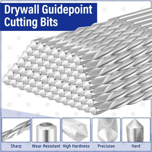 100 Pieces Drywall Drill Bits  Point Cutting Drill Bits Diameter Drywall Router for Spiral Saws (5/32 Inch) 2