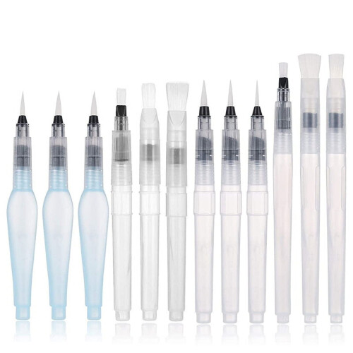Watercolor Brush Pen Set Refillable 12 pcs