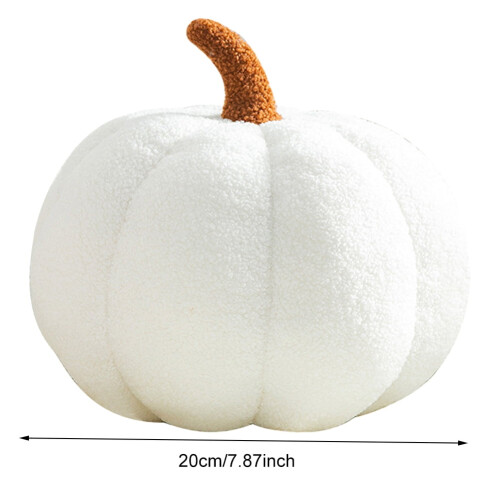 Pumpkin Throw Pillow 3D Shaped Halloween Decor White 20cm 1