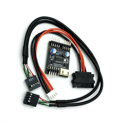 9pin USB Connector 1 to 2 USB Extension Cable USB HUB USB2.0 9Pin Header Connector Adapter with  Power Cable 2