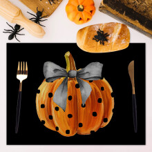 Halloween placemats linen heat-resistant 4-pack
