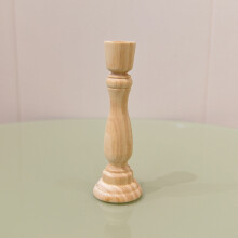 Wood Candlestick Holders Retro Unpainted Classic Set