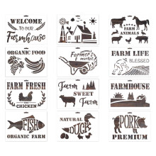 HESITONE farmhouse painting stencil set 12 pieces