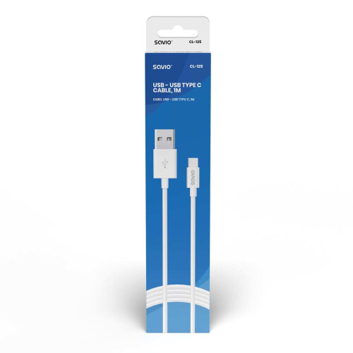 Savio CL-125 USB cable USB 2.0 1 m USB A USB C White 1