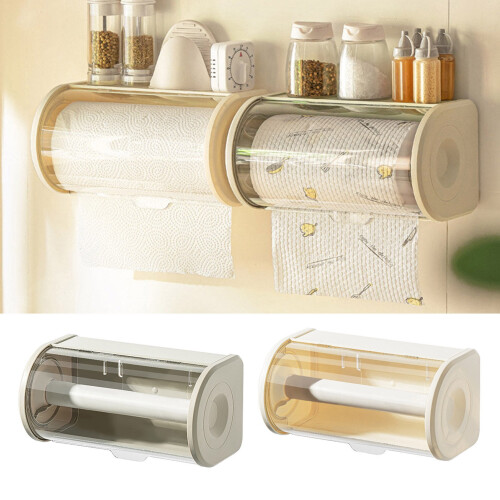 Wall-Mounted Paper Towel Holder with Clear Cover 1 Pack