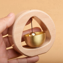 Brass Dopamine Doorbell Wooden Bell Entrance Wind Chime Japanese Housewarming Gift Entrance Pendant Square