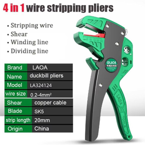 LAOA 4 in 1 Draadstriptang Multifunctionele Elektrische Striptang Eendenbektang 2