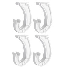 4Pcs Hanging Closet Rod Support,3/4 Closet Shelf Rod Holder,Sturdy J-Shaped Closet Brackets for Hanging Clothes