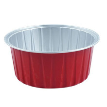 Baking Mold Pudding Cup Air Fryer Special Color Aluminum Foil Box Cake Baking Cup Round Bowl Cake Box Red