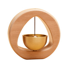 Brass Dopamine Doorbell Wooden Bell Entrance Wind Chime Japanese Housewarming Gift Entrance Pendant Triangle