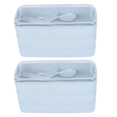 Three-Layer Lunch Box Bento Box Outdoor Lunch Box Microwaveable with Fork & Spoon 1