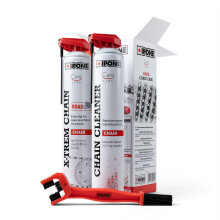 IPONE – Pack Entretien Chaine Moto Route – Road Care – CHAIN CLEANER 750 ML + X-TREM CHAIN ROAD 750 ML + Brosse de Chaîne
