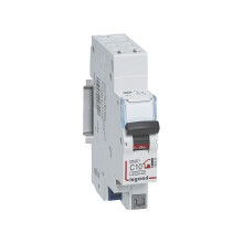LEGRAND - Disjoncteur Phase + Neutre 230V DNX³ - Pouvoir de Coupure 3000A - 10A Courbe C - Bornes automatiques - 1 Module - Fabriqué En France