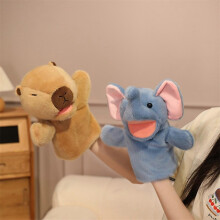 (huli) Movable Jaw Plush Animal Hand Puppet Soft Stuffed Toy For Interactive Storytelling Birthday Christmas Gift Preschool Play Multicolor