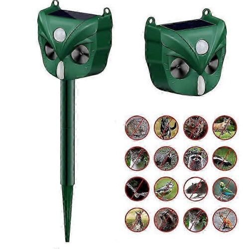 Solar ultrasonic animal repeller animal repellent