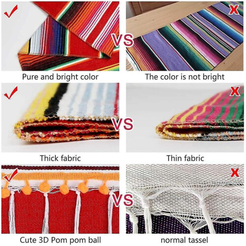 Mexican Table Runner Upgraded Serape Table Runner, 1