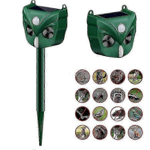 Solar ultrasonic animal repeller animal repellent