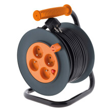 Zenitech - Enrouleur 4 Prises 16A câble 3G1,5mm² 20m + Coupe-Circuit - Noir