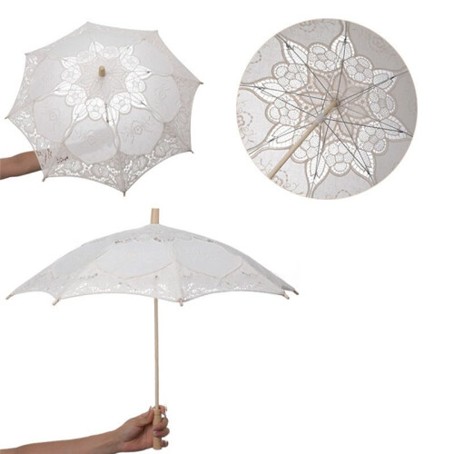 Extra Large Pure Handmade Decorative  Umbrella Western Stage Performance Umbrella White 1