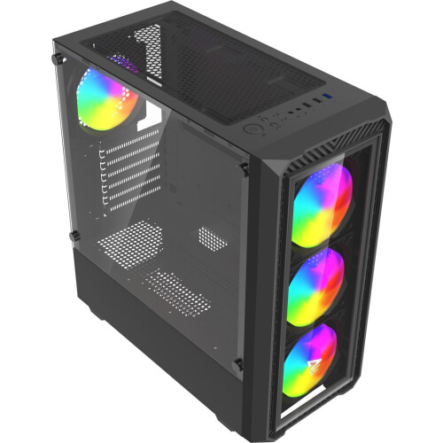 Savio Noctis Glass RGB Cube Black 1