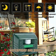 (EU PLUG) Ultrasonic Animal Repeller, Outdoor Pest Repeller, Ultrasonic Wildlife Repeller