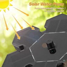 Solar Fountain, 1.5W Solar Pond Pump with 5 Effects Solar Fountain Floating Solar Water Pump Solar P
