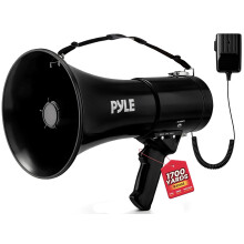 Pyle Megaphone Speaker PA Bullhorn with Built-in Siren 50 Watts & Adjustable Volume Control Ideal for Football, Baseball, Hockey