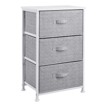 Amazon Basics Commode pour armoire - 3 tiroirs en tissu - blanc