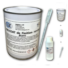 Gelcoat Blanc 1 Kg Gel coat bateau pour Fibre de verre + catalyseur + Pipette de dosage