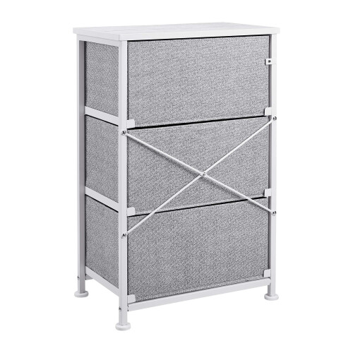 Amazon Basics Commode pour armoire - 3 tiroirs en tissu - blanc 2