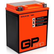 GP-PRO GB14L-A2 12V 14Ah GEL Batterie de démarrage (semblable à YB14L-A2 / 51411) (Sans entretien / Scellé) Moto Accumulateur