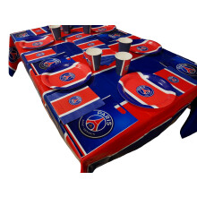 Kit fête PSG - 39 pièces 6 assiettes 6 gobelets 20 serviettes 6 sacs 1 nappe - Collection officielle PARIS SAINT GERMAIN