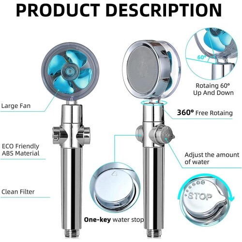 High-pressure water-saving shower with filter 1