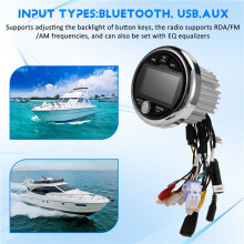 Boat Radio MP5 Marine Stereo Source Media Player AM FM RDS Receiver Video for ATV UTV SPA RZR