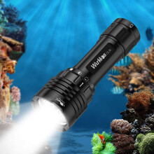 Wurkkos lampe de plongée, 3600 lumens lampe de plongée rechargeable, IPX8 étanche, 3* CRI 90 LED lampe de poche sous-marine avec et chargeur