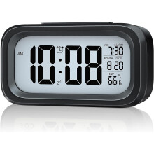 Led Display Digital Alarm Clock Battery Operated Smart Night Light Easy Operation Clock for Kids He