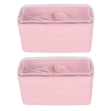 Three-Layer Lunch Box Bento Box Outdoor Lunch Box Microwaveable with Fork & Spoon