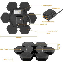 Solar Fountain, 1.5W Solar Pond Pump with 5 Effects Solar Fountain Floating Solar Water Pump Solar P